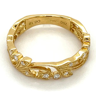 18ct Yellow Gold Earth Grown 0.18ct Ornate Diamond Ring