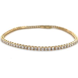 14ct Yellow Gold 3.92ct Laboratory Grown Diamond Tennis Bracelet