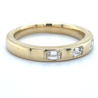 9ct Yellow Gold Gypsy Bezel Set Emerald Cut 0.34ct Laboratory Grown Diamond Ring