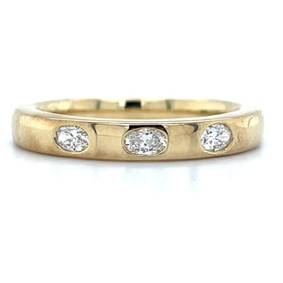 9ct Yellow Gold Gypsy Bezel Set Oval 0.23ct Laboratory Grown Diamond Ring