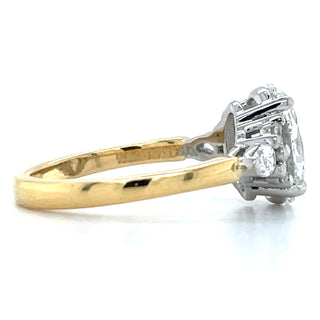 Eden - 18ct Yellow Gold 2.55ct Laboratory Grown Oval Diamond Engagement Ring With Side Stones