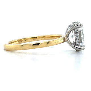 Joy - 18ct Yellow Gold 1.65ct Laboratory Grown Oval Solitaire with Hidden Halo