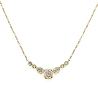 9ct Yellow Gold Bezel Set Laboratory Grown Mixed cut 0.45ct Diamond Pendant Necklace