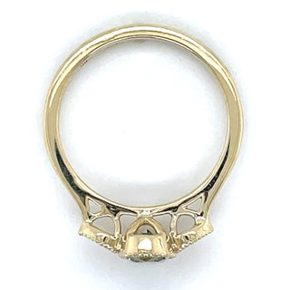 9ct Yellow Gold Milgrain Edge Earth Grown 0.67ct Green Amethyst & 0.10ct Diamond Ring