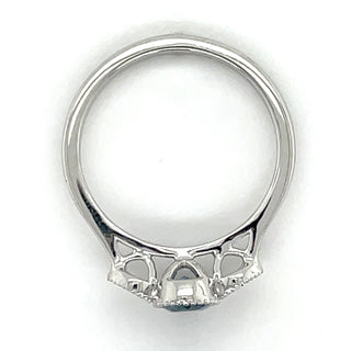 9ct White Gold Milgrain Edge Earth Grown 0.83ct London Blue Topaz & 0.10ct Diamond Ring