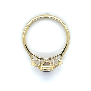 9ct Yellow Gold Milgrain Edge Earth Grown 1.23ct Garnet & 0.10ct Diamond Ring
