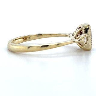 9ct Yellow Gold Milgrain Edge Earth Grown 1.23ct Garnet & 0.10ct Diamond Ring