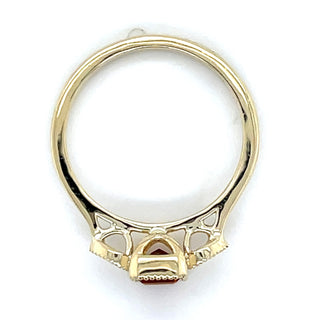 9ct Yellow Gold Milgrain Edge Earth Grown 0.85ct Citrine & 0.10ct Diamond Ring