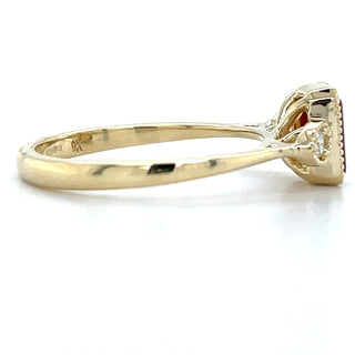 9ct Yellow Gold Milgrain Edge Earth Grown 0.85ct Citrine & 0.10ct Diamond Ring