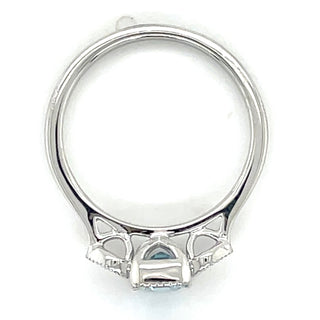 9ct White Gold Milgrain Edge Earth Grown 1.21ct Blue Topaz & 0.10ct Diamond Ring