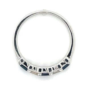 9ct White Gold Diamond And Sapphire Ring