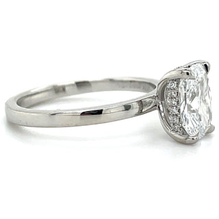 Aoibhinn - Platinum 1.65ct Laboratory Grown Elongated Cushion Cut Diamond Engagement Ring With Hidden Halo