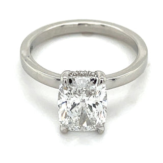 Aoibhinn - Platinum 2.13ct Laboratory Grown Elongated Cushion Cut Diamond Engagement Ring With Hidden Halo