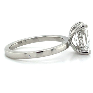 Aoibhinn - Platinum 2.13ct Laboratory Grown Elongated Cushion Cut Diamond Engagement Ring With Hidden Halo