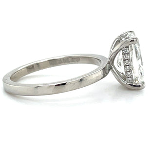 Aoibhinn - Platinum 2.73ct Laboratory Grown Elongated Cushion Cut Diamond Engagement Ring With Hidden Halo