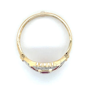 9ct Yellow Gold Vintage Inspired Earth Grown Ruby & Diamond Ring