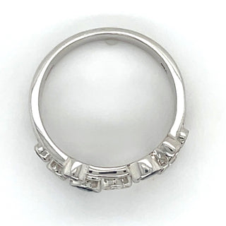 18ct White Gold Scattered Earth Grown Sapphire & Diamond Ring