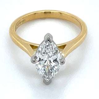 Margot - 18ct Yellow Gold 1.51ct Laboratory Grown Marquise Solitaire Diamond Engagement Ring