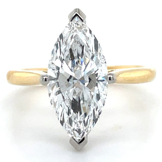 Margot - 18ct Yellow Gold 2.56ct Laboratory Grown Marquise Solitaire Diamond Engagement Ring