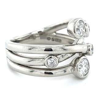 Platinum 1.12ct Earth Grown Scattered Bezel Set Diamond Band