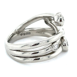 Platinum 1.12ct Earth Grown Scattered Bezel Set Diamond Band