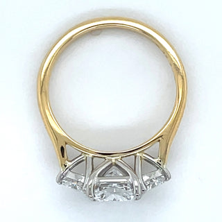 Croía - 18ct Yellow Gold 4.03ct Radiant Cut Laboratory Grown Diamond Three Stone Engagement Ring