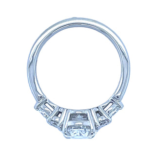 Lucille - Platinum 2.54ct Laboratory Grown Oval Diamond Engagement Ring With Side Stones