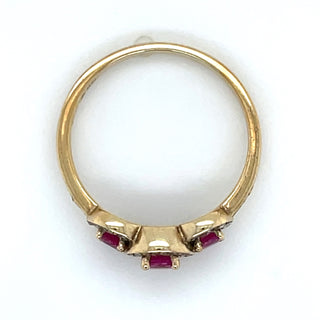 Ruby and Diamond Halo Ring