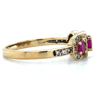 Ruby and Diamond Halo Ring