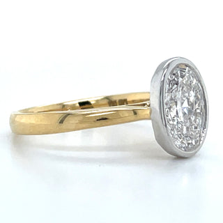 Isabelle - 18ct Yellow Gold 2.00ct Laboratory Grown Oval Diamond Bezel Set Solitaire Engagement Ring