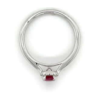 18ct White Gold Ruby And Diamond Halo Ring