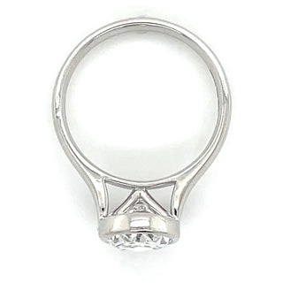 Mila - Platinum 3.02ct Laboratory Grown Oval Cut Bezel Set Diamond Solitaire Engagement Ring