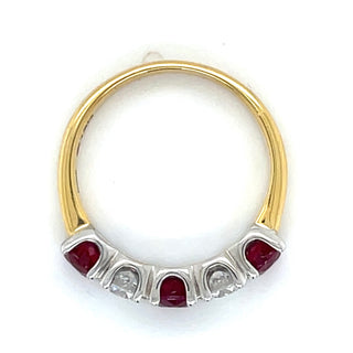 18ct Yellow Gold Earth Grown Ruby & Diamond Ring