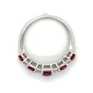 18ct White Gold Oval Earth Grown Ruby And Diamond Ring