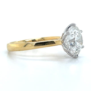 Alina - 18ct Yellow Gold 3.00 / 3.08ct Laboratory Grown Six Claw Round Brilliant Diamond Solitaire Engagement Ring