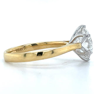 Alina - 18ct Yellow Gold 3.00 / 3.08ct Laboratory Grown Six Claw Round Brilliant Diamond Solitaire Engagement Ring
