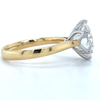 Alina - 18ct Yellow Gold 4ct Laboratory Grown Six Claw Round Brilliant Diamond Solitaire Engagement Ring