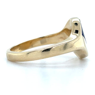 Vintage 9ct Yellow Gold Blue Lapis Ring