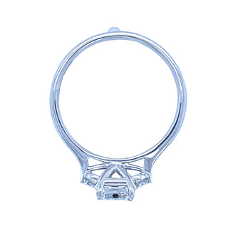 Chiara - Platinum 1.24ct Laboratory Grown Emerald Cut Diamond Engagement Ring With Round Side Stones