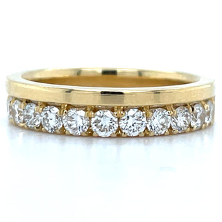 18ct Yellow Gold 4m Off-Set Castle Laboratory Grown Diamond Ring