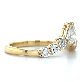 18ct Yellow Gold 0.78ct Laboratory Grown Diamond and Pear Round Crown Ring