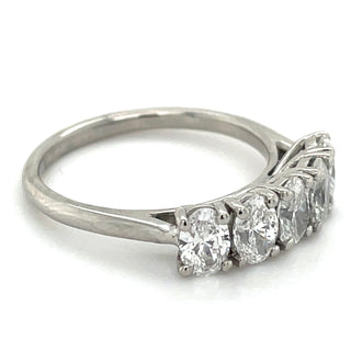 Platinum 1.23 - 1.35ct Oval Five Stone Laboratory Grown Diamond Ring
