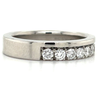 Platinum 4m Off-Set Castle Laboratory Grown Diamond Band