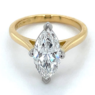 Margot - 18ct Yellow Gold 2.02ct Laboratory Grown Marquise Solitaire Diamond Engagement Ring