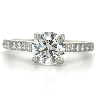 Brooks - Platinum Laboratory Grown 1.20ct Round Solitaire Engagement Ring With Castle Set Shoulders