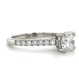 Brooks - Platinum Laboratory Grown 1.20ct Round Solitaire Engagement Ring With Castle Set Shoulders