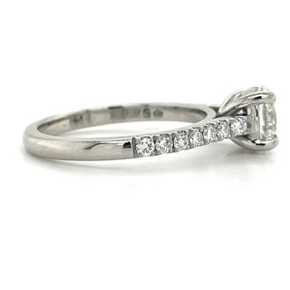 Brooks - Platinum Laboratory Grown 1.20ct Round Solitaire Engagement Ring With Castle Set Shoulders