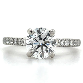 Brooks - Platinum Laboratory Grown 1.74ct Round Solitaire Engagement Ring With Castle Set Shoulders