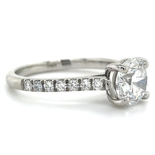 Brooks - Platinum Laboratory Grown 1.74ct Round Solitaire Engagement Ring With Castle Set Shoulders