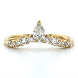 18ct Yellow Gold Princess Crown Earth Grown Diamond Band